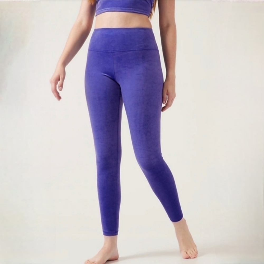 Athleta Purple Elation Velvet Tight Leggings s